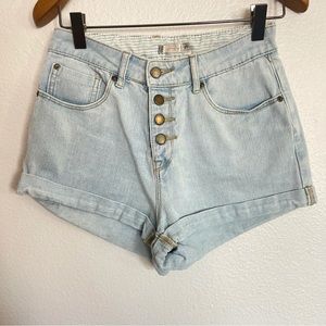 Roxy high waisted button fly mom shorts size 27